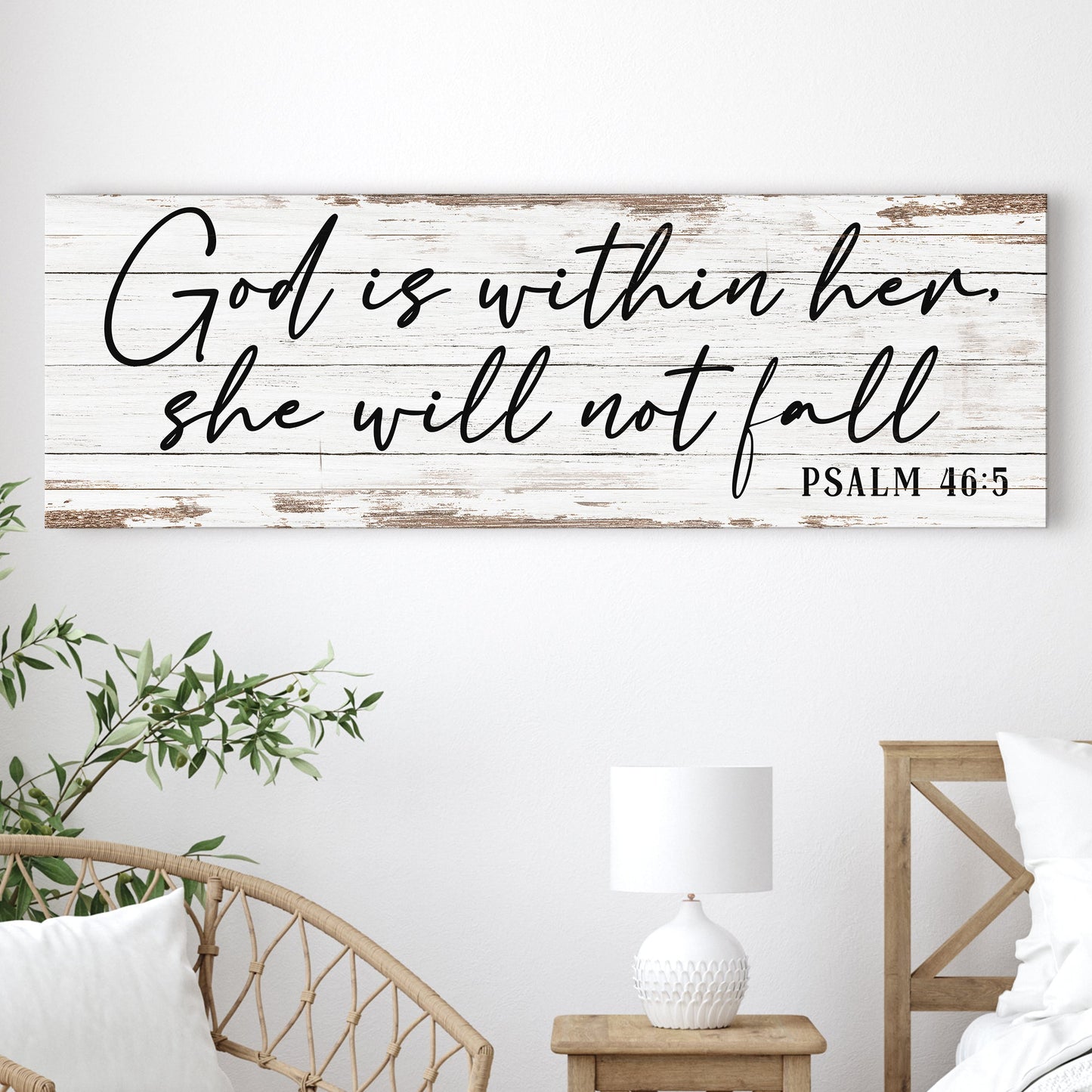God Is Within Her She Will Not Fall - Psalm 46:5 Canvas Wall Art