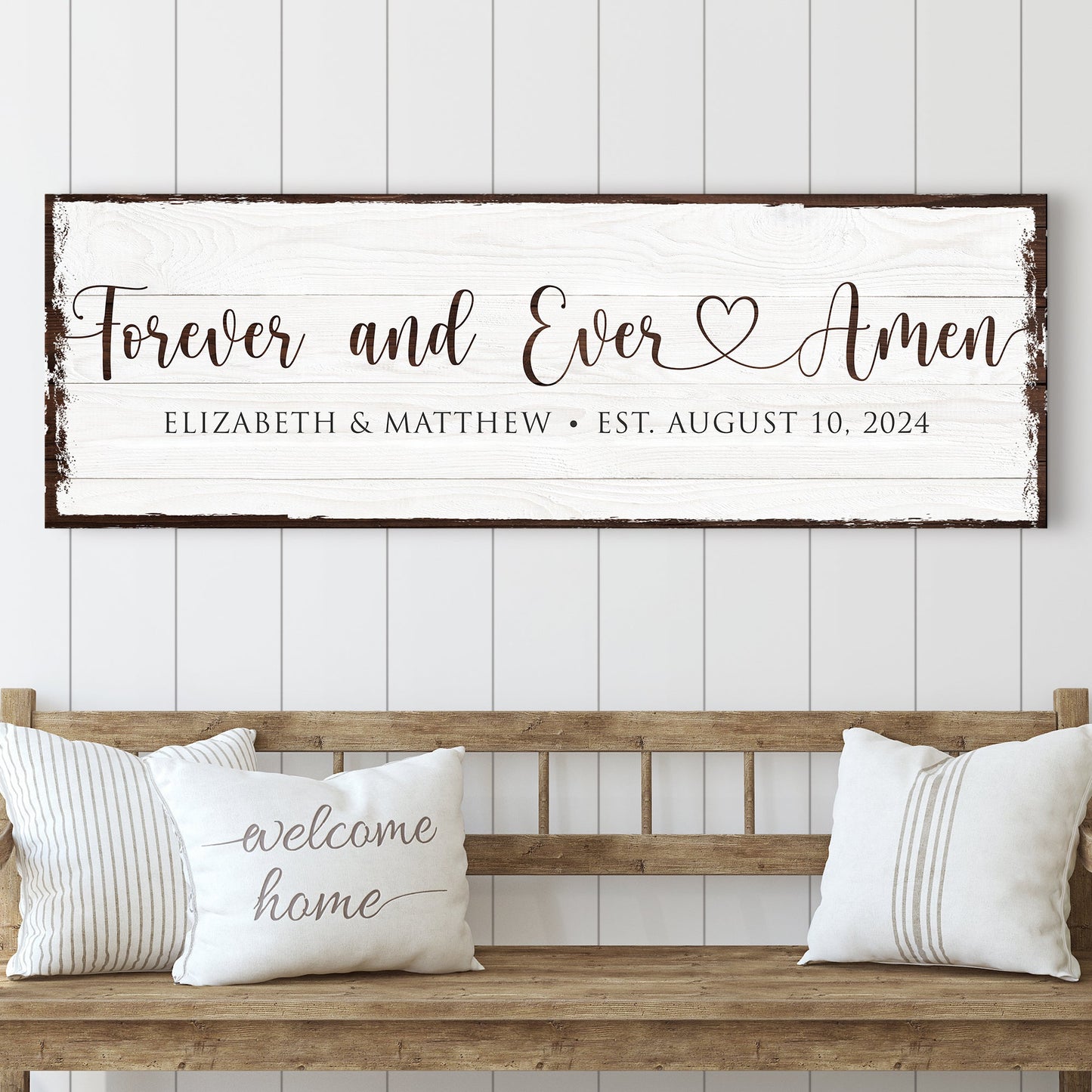 Forever and Ever Amen Faith Canvas Sign - Style B