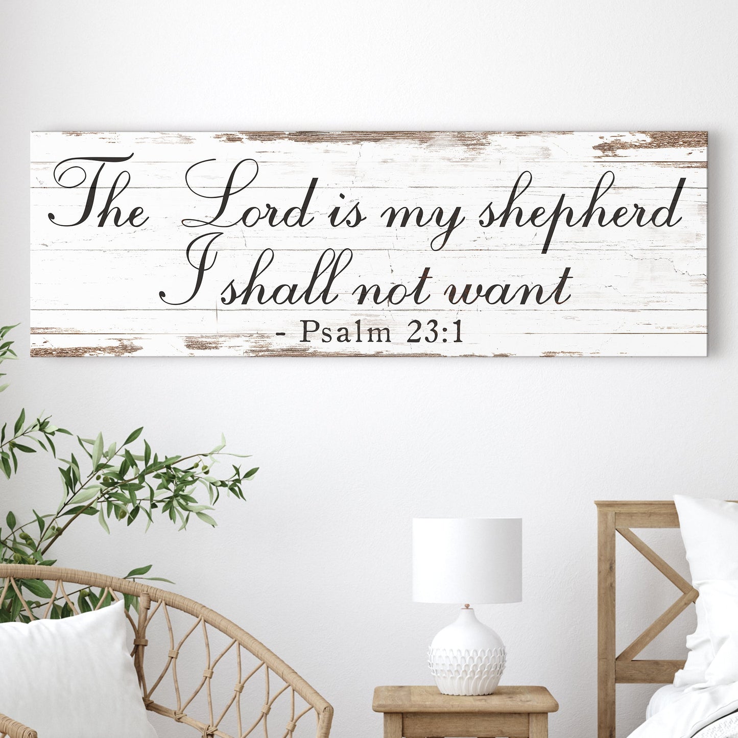 Lord Is My Shepherd Psalm 23 Faith Canvas Wall Art II