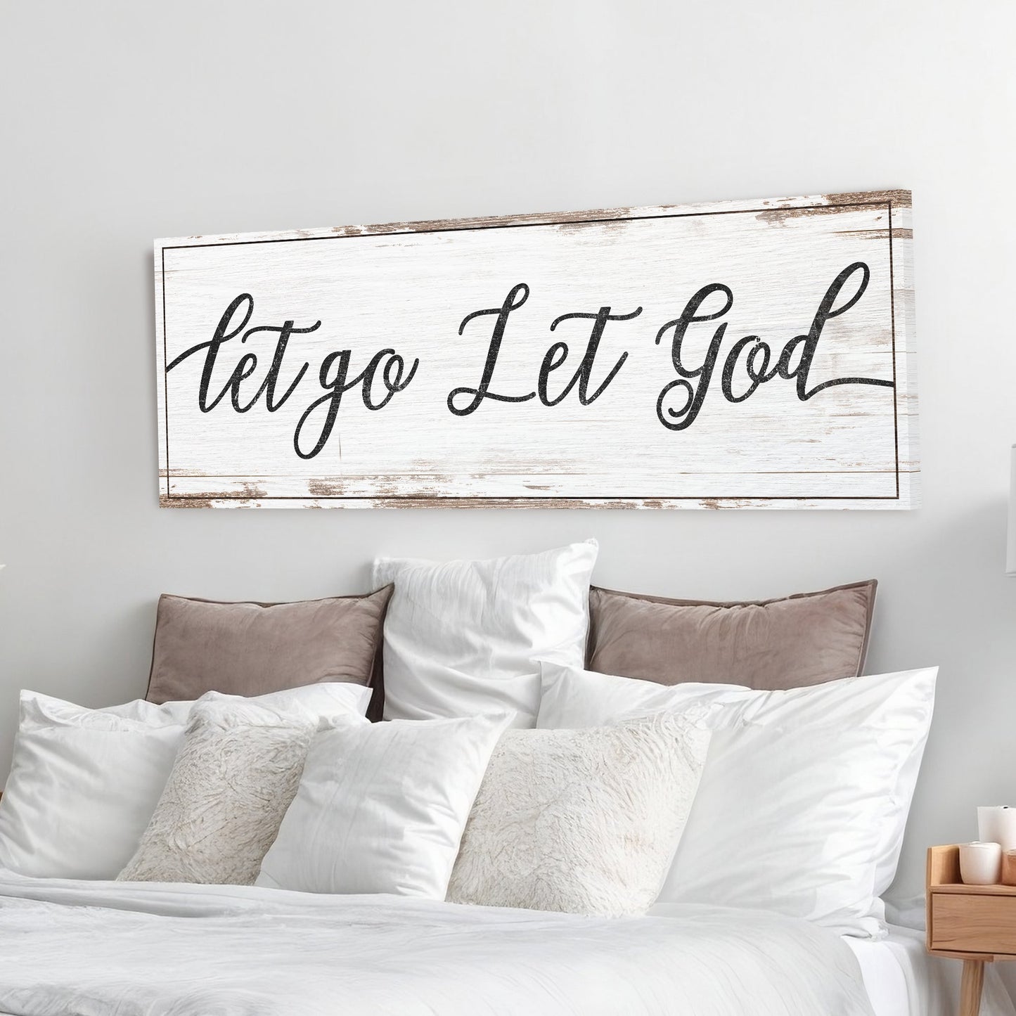 Let Go Let God Faith Canvas Sign