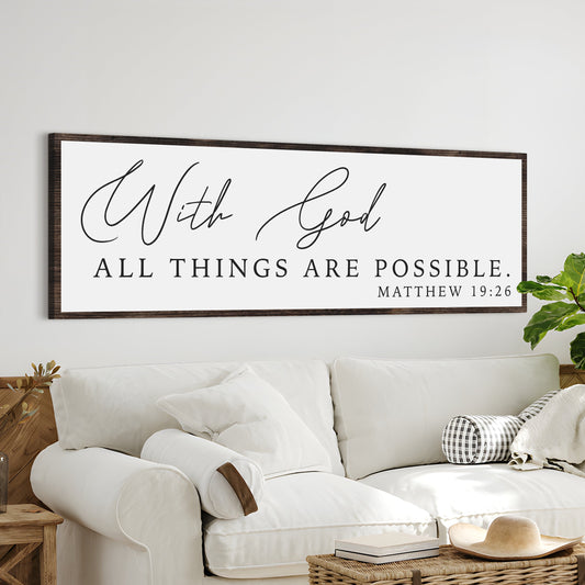 With God All Things Possible Faith Canvas Wall Art