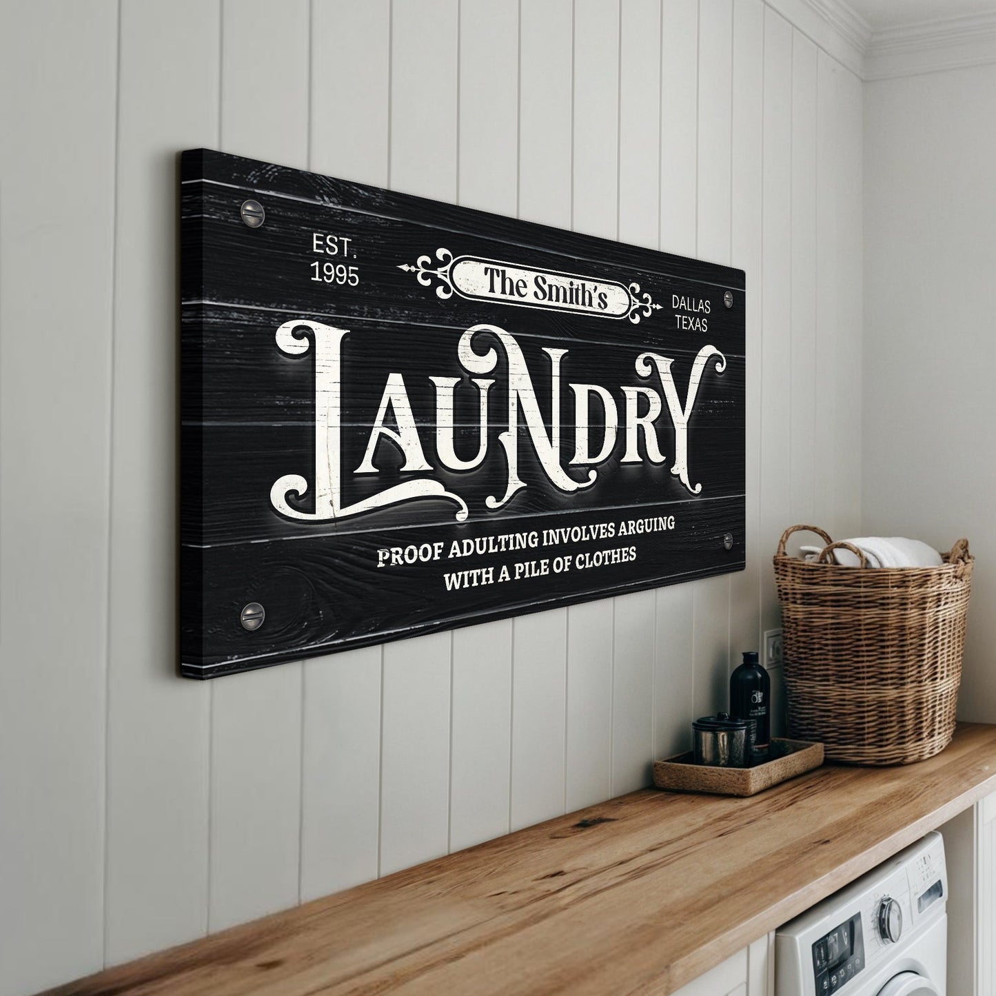 Laundry Room Wall Art Canvas Sign