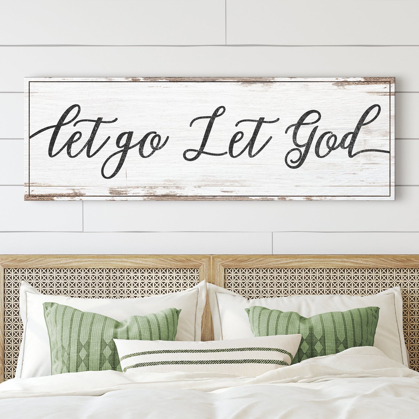 Let Go Let God Faith Canvas Sign