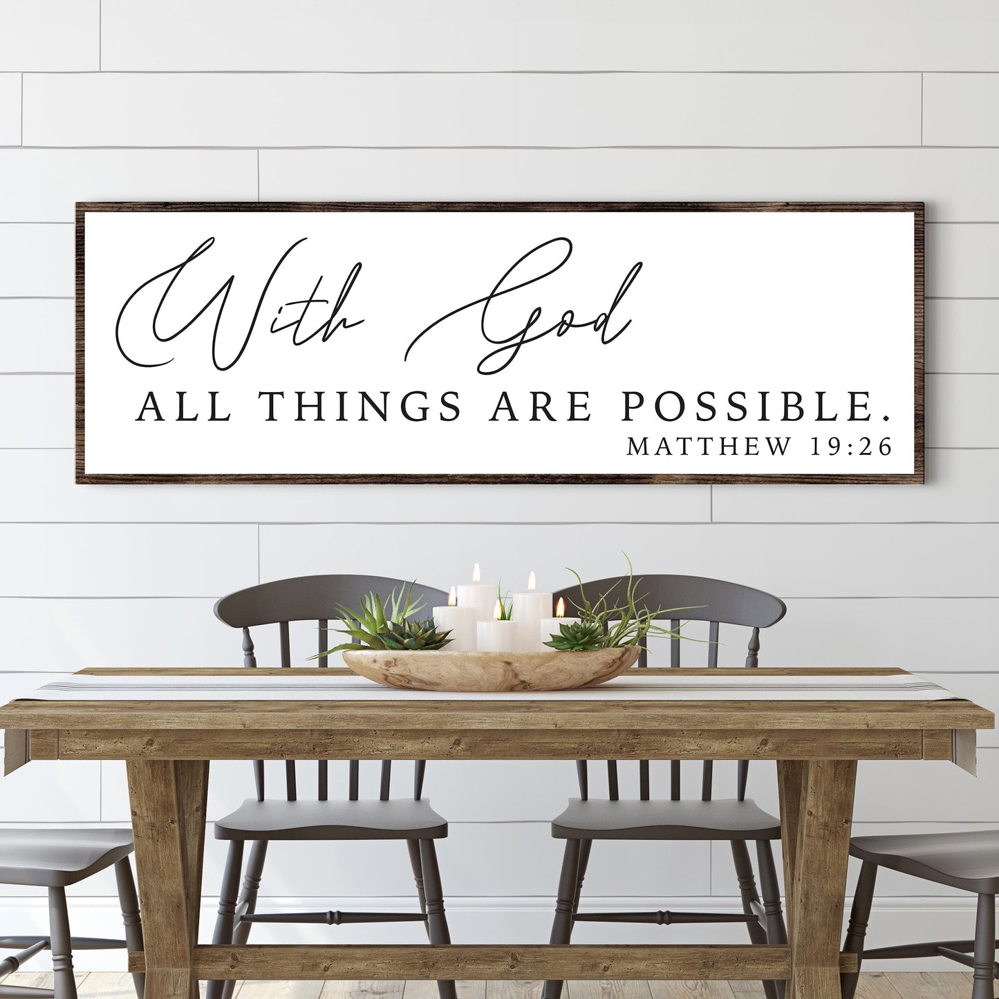 With God All Things Possible Faith Canvas Wall Art