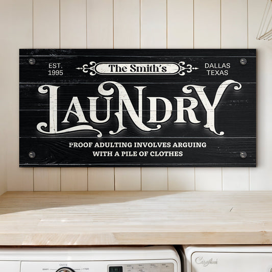 Laundry Room Wall Art Canvas Sign