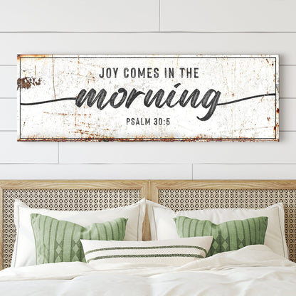 Joy Comes in the Morning Rustic canvas shown in a styled room setting, view 3