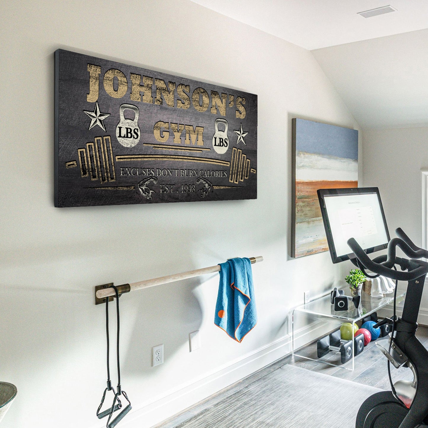Home Gym Motivation Canvas Wall Art