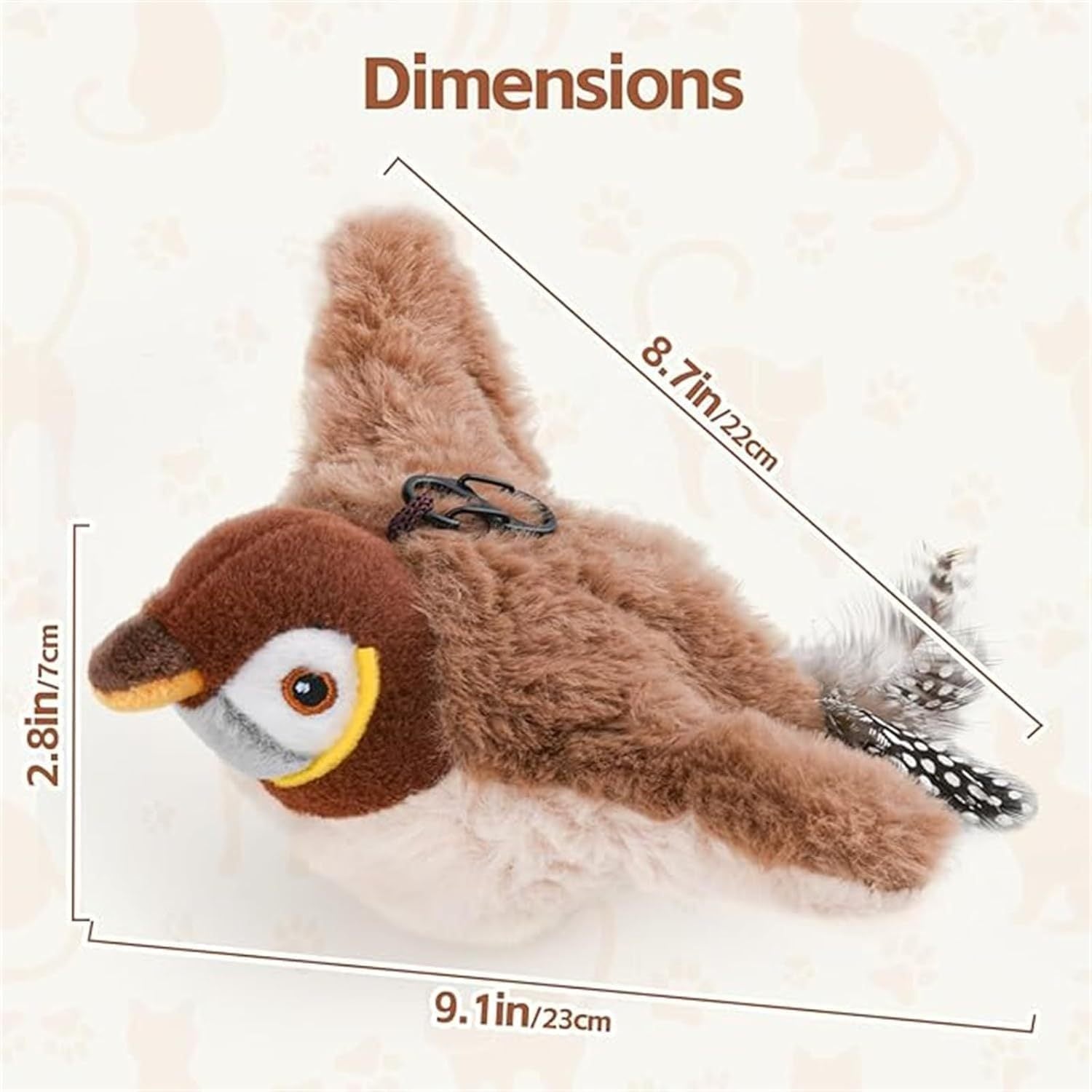 motion activated cat toy with feather tail