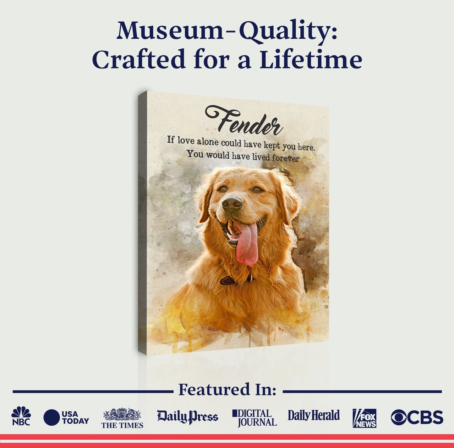 Pet Memorial Watercolor Canvas Wall Art