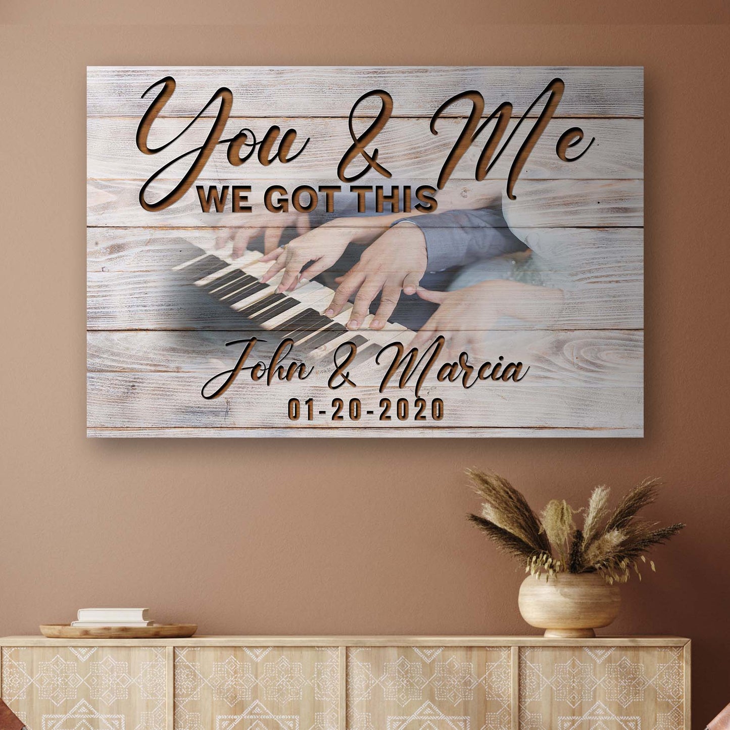 You and Me We Got This Couple Piano personalized canvas sign