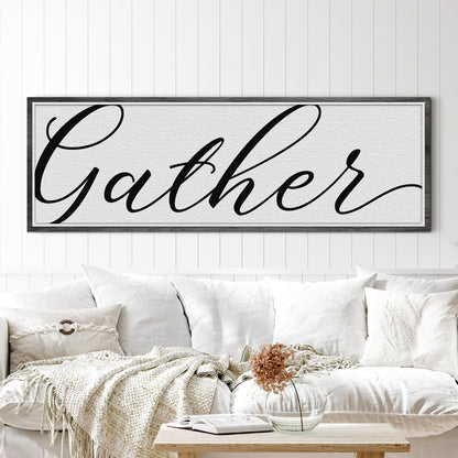 Gather Sign Canvas Wall Art - Vertical Farmhouse