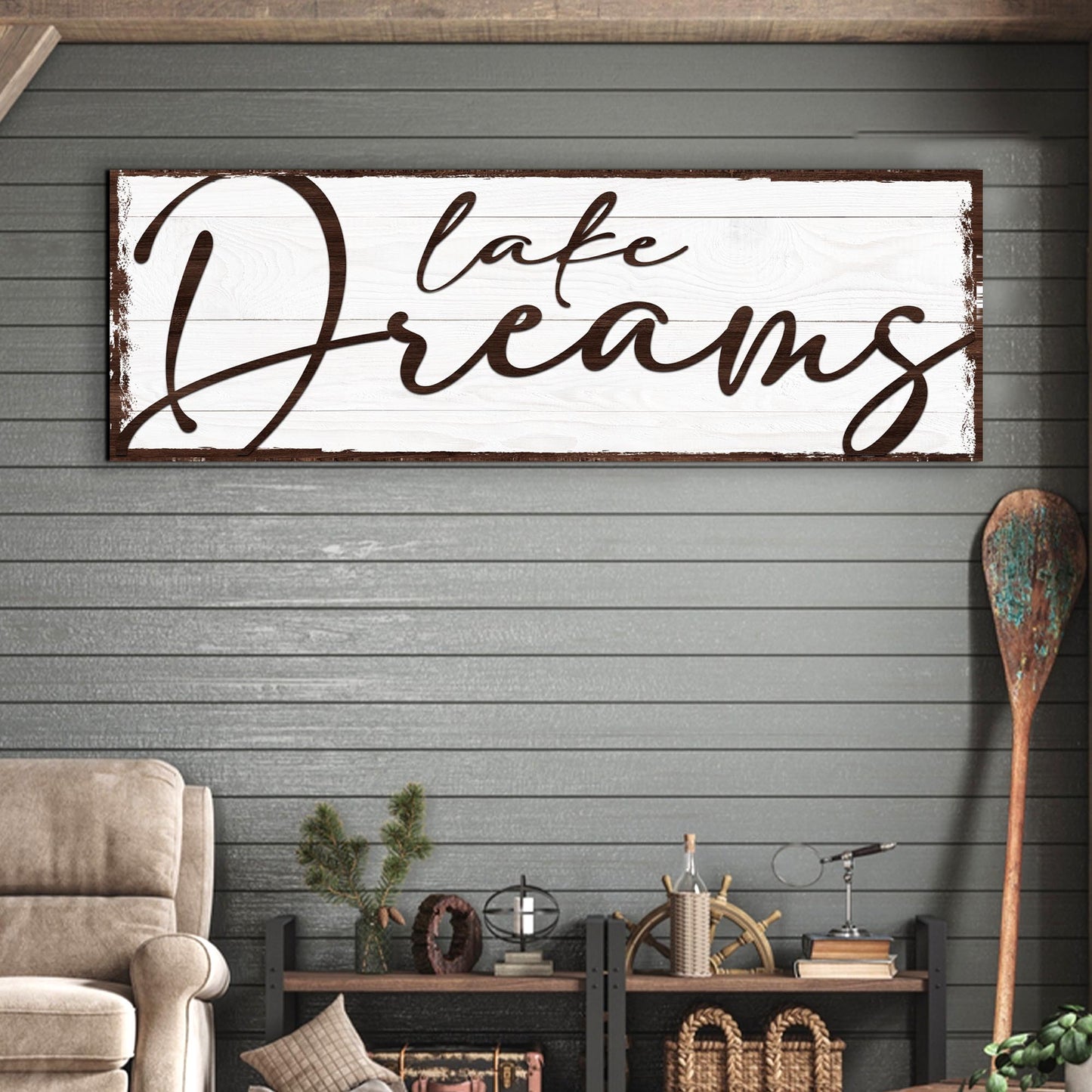 Lake Dreams Canvas Wall Art Sign