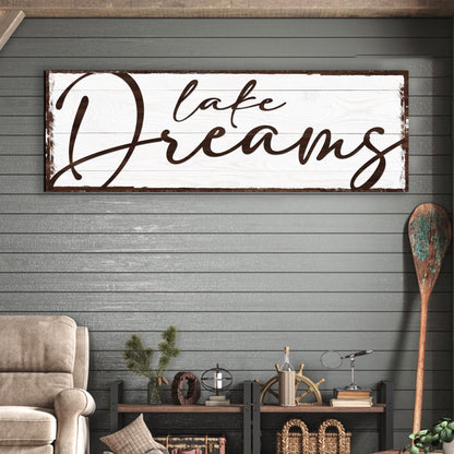 Lake Dreams Canvas Wall Art Sign