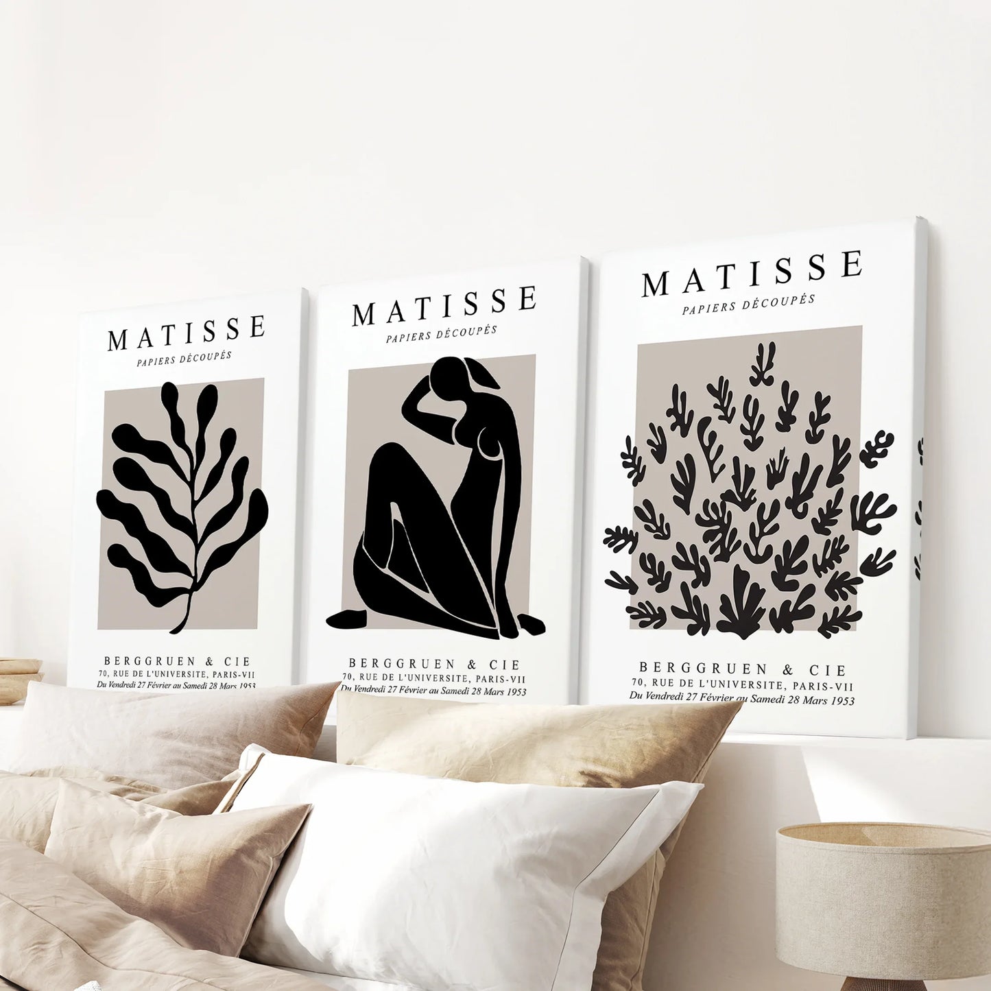 Modern Cut-Out Figure and Botanical Wall Art Set of 3