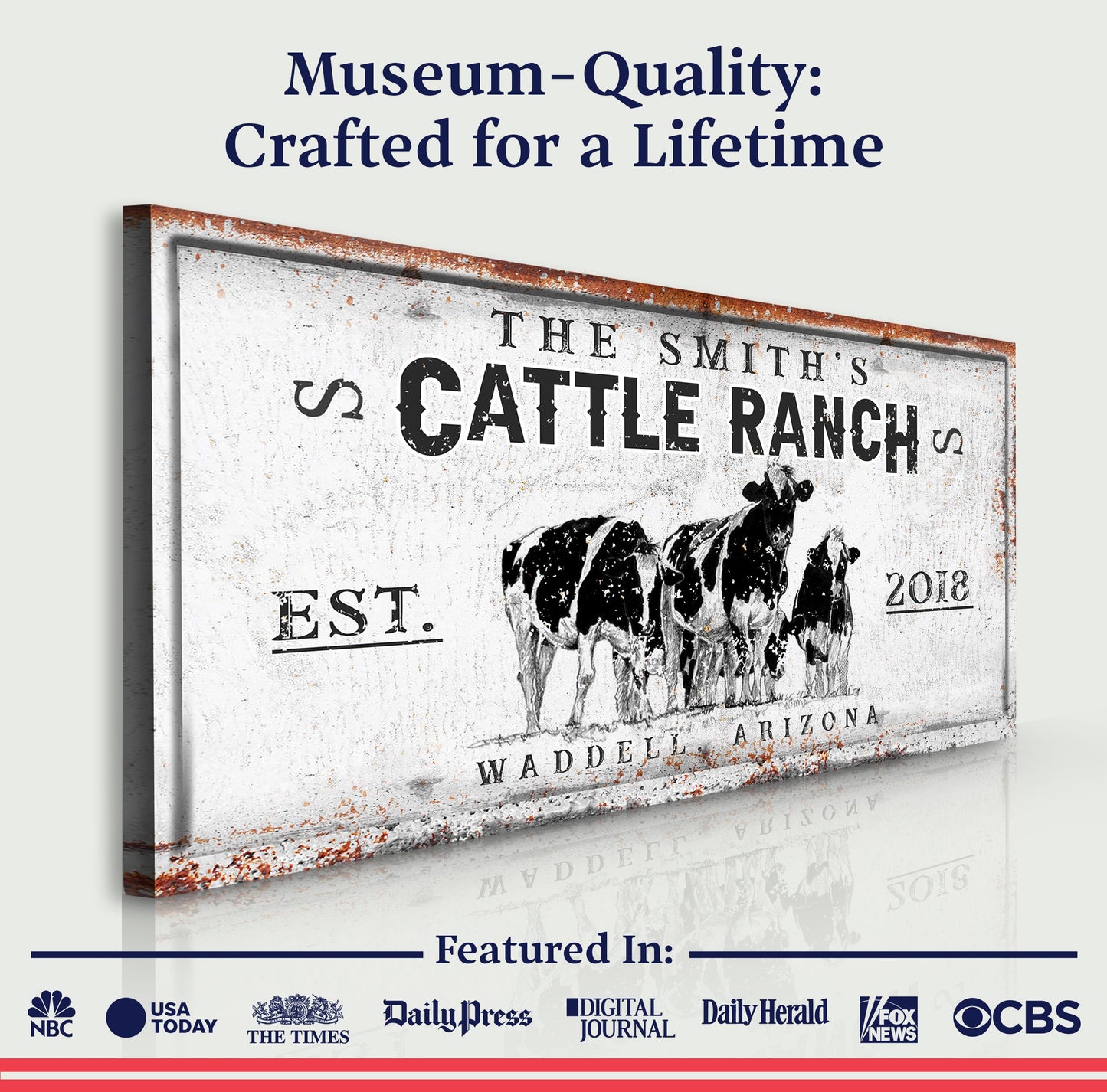 Cattle Ranch Sign Canvas Wall Art Western Decor