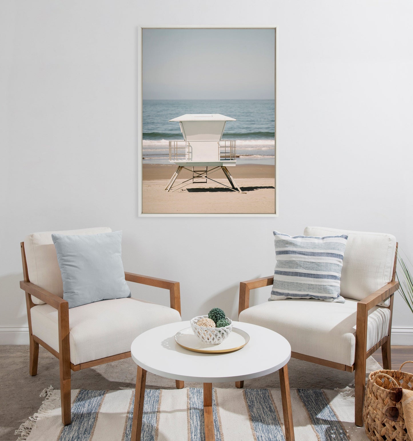 Surf Shack Coastal Framed Canvas Wall Art