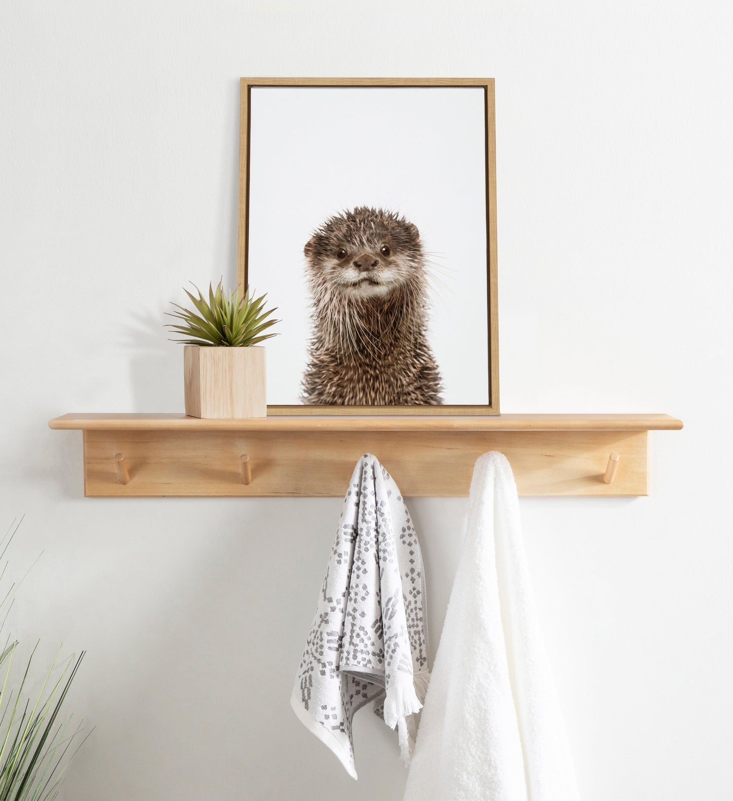 Otter Portrait Framed Canvas Wall Art, Nursery Decor