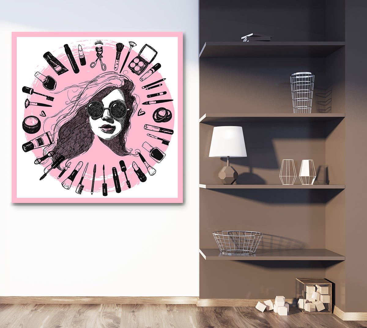 Nail Salon Pink motivational canvas wall art for salon decor