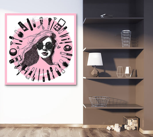 Nail Salon Pink motivational canvas wall art for salon decor