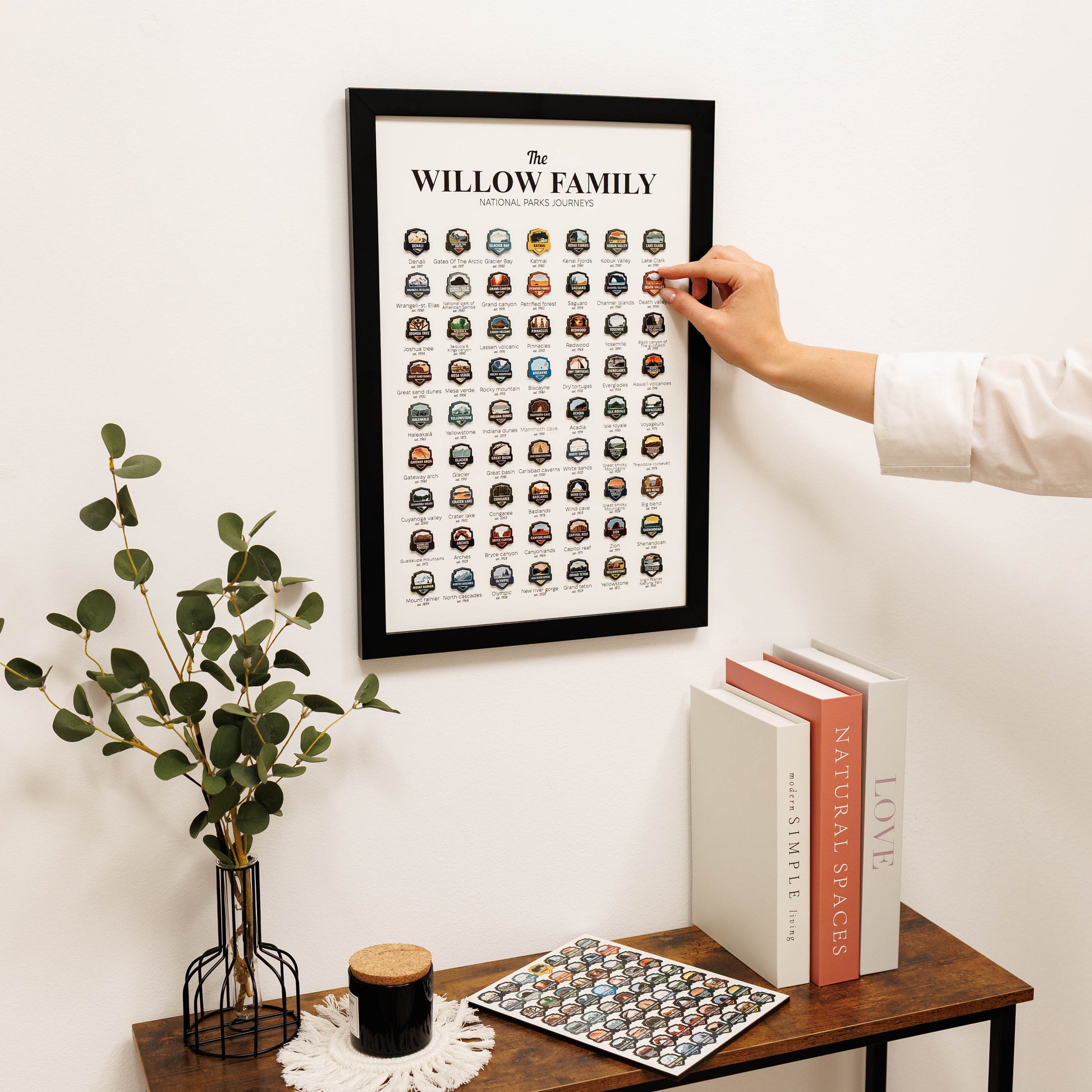 US national parks travel tracker poster wall art