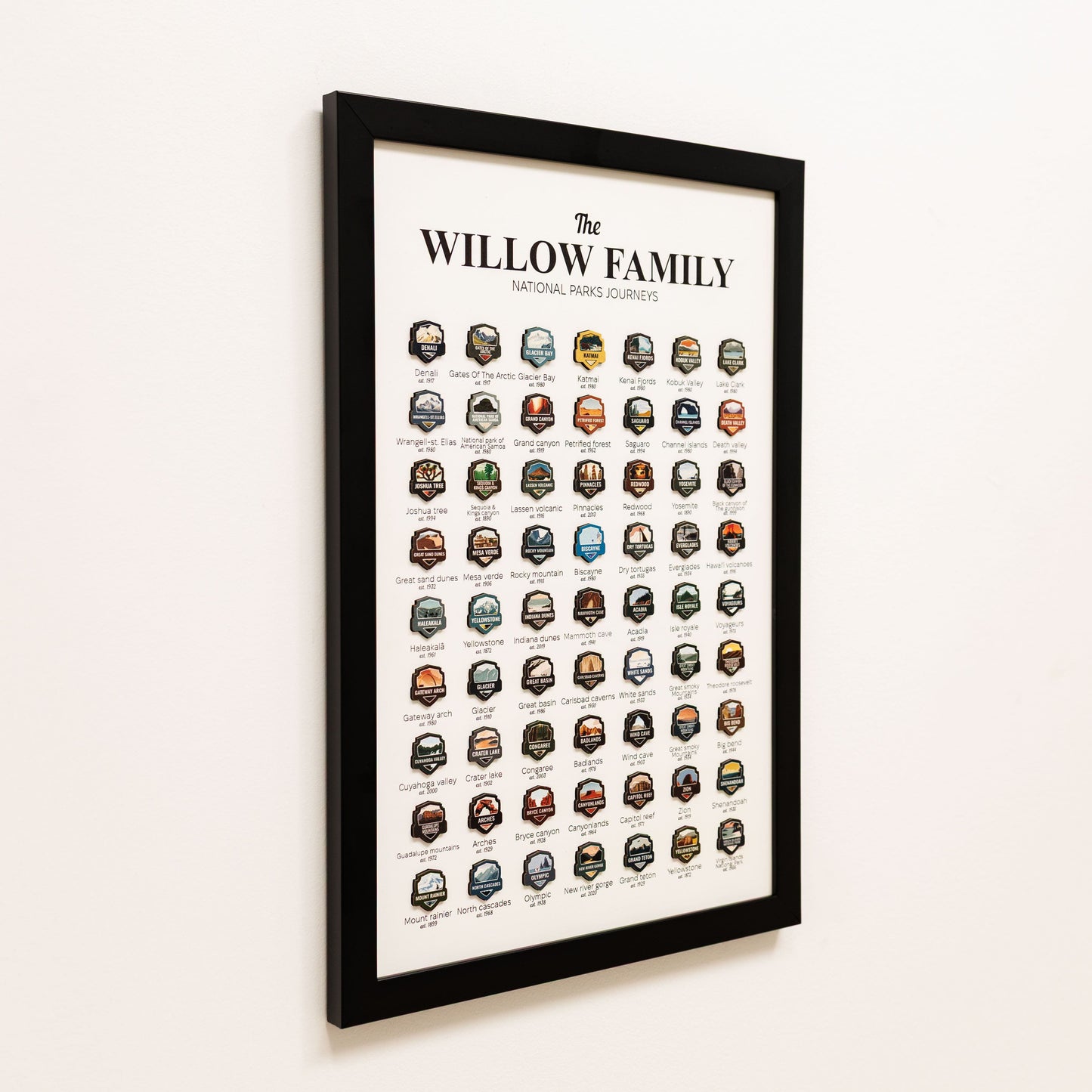US National Parks Travel Tracker Poster Wall Art