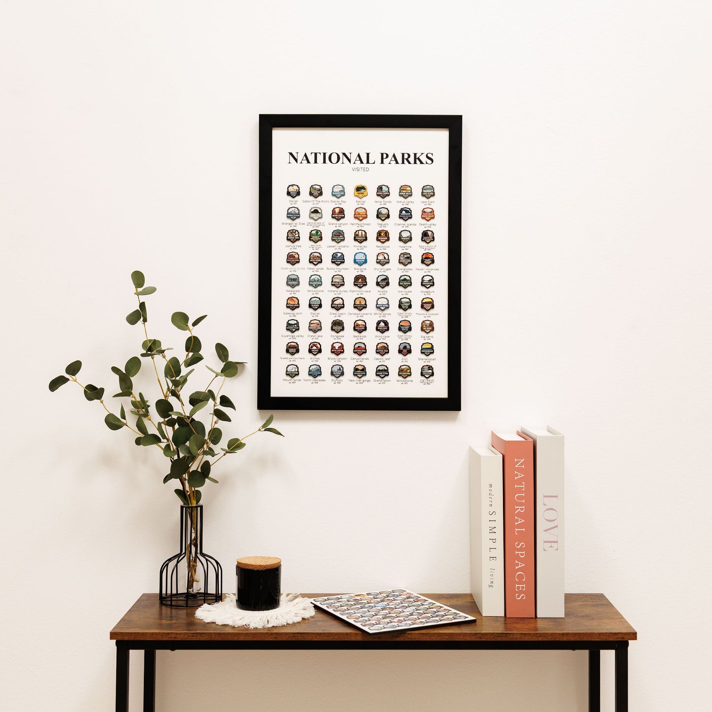 US National Parks Travel Tracker Poster Wall Art
