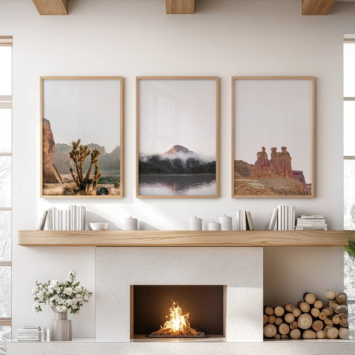 Southwest Desert Canyon Red Rock Wall Art Set of 3