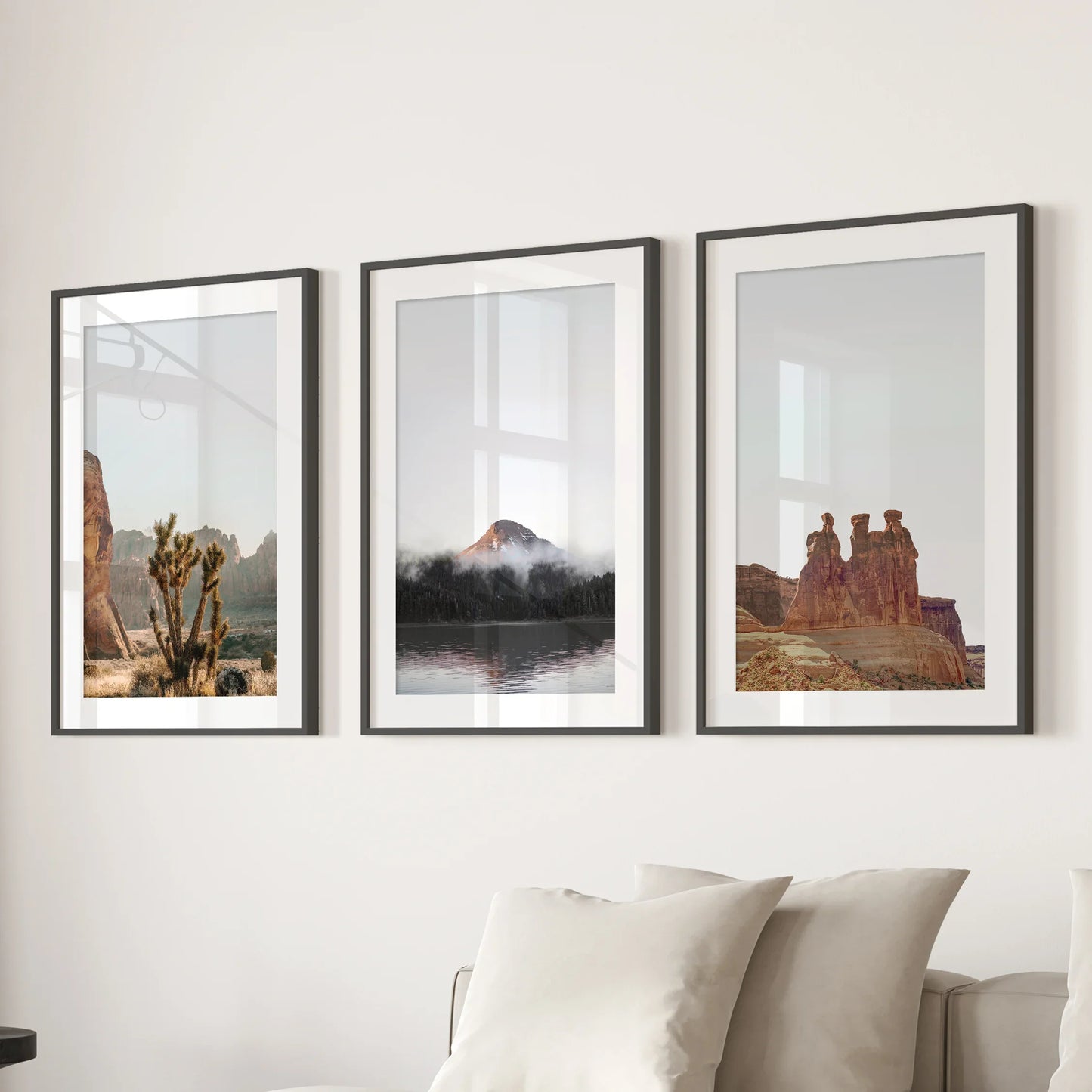 Southwest Desert Canyon Red Rock Wall Art Set of 3