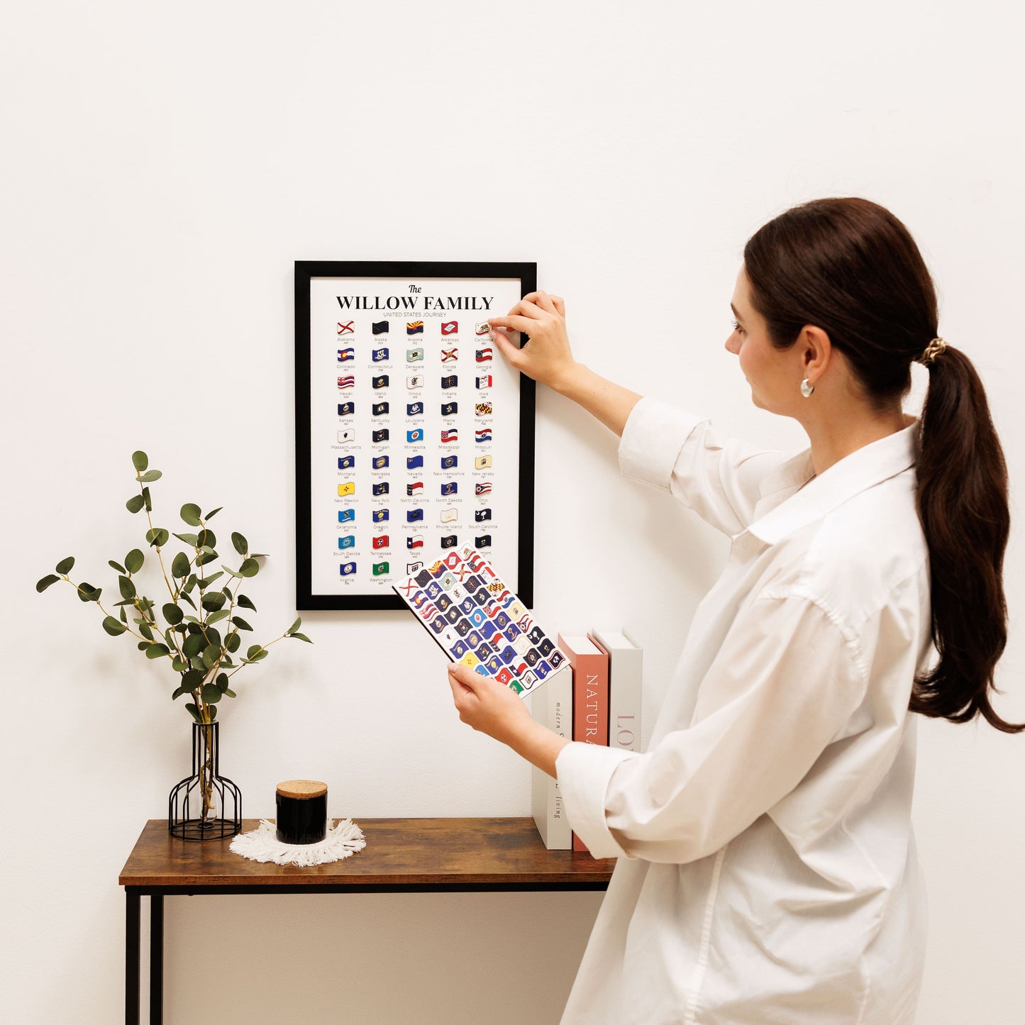 US States Travel Tracker Poster Wall Art
