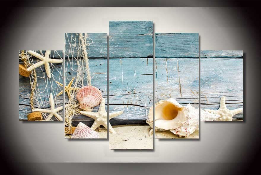 Nautical Collection five-piece canvas wall art set for coastal decor