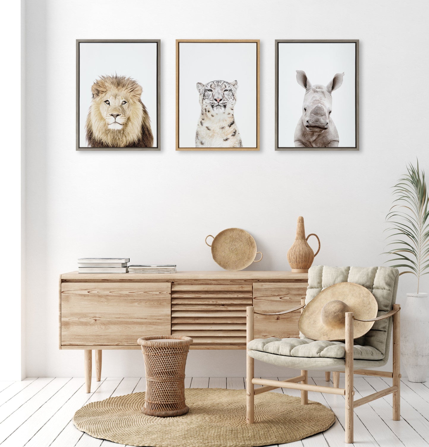 Sylvie Animal Studio Baby Rhino Framed Canvas by Amy Peterson Art Studio
