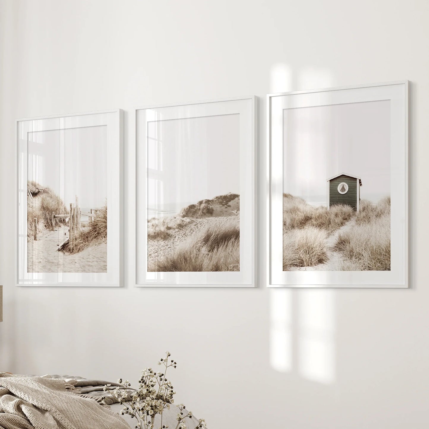 Minimalist Coastal Gallery Wall Beige Beach Decor Set