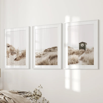 Minimalist Coastal Gallery Wall Beige Beach Decor Set