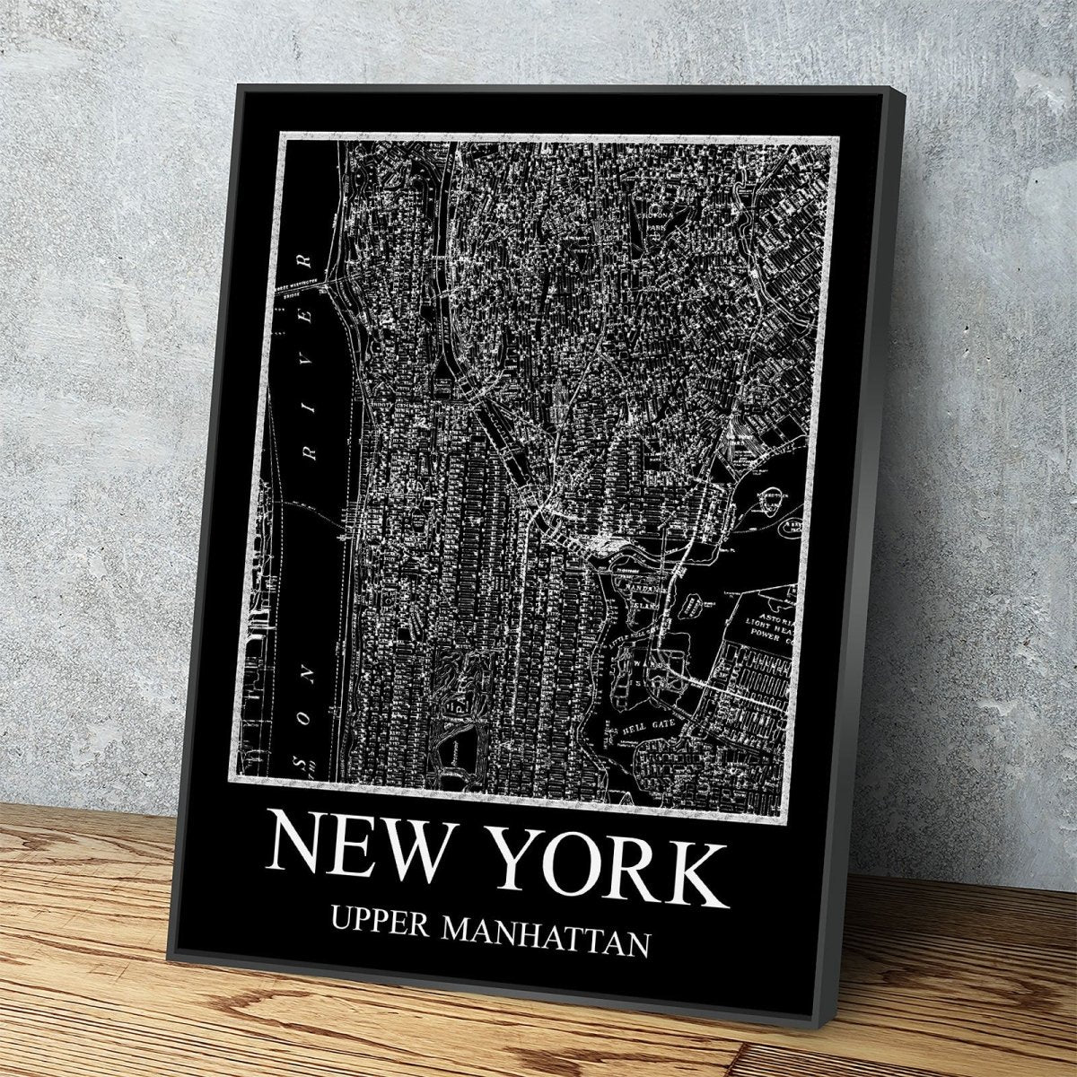 1880 Upper Manhattan New York map canvas wall art