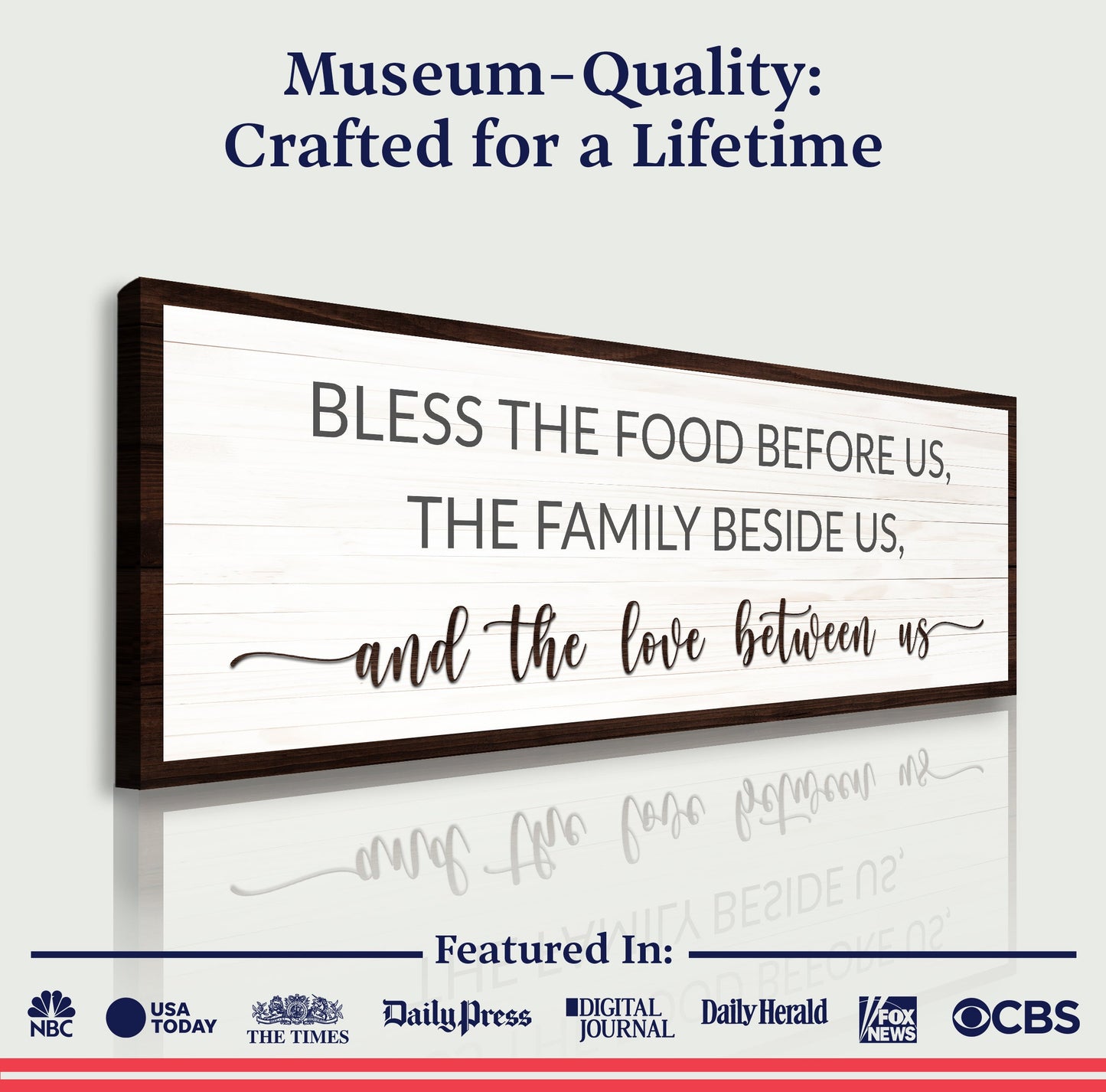 Bless the Food Before Us Kitchen Canvas Wall Art