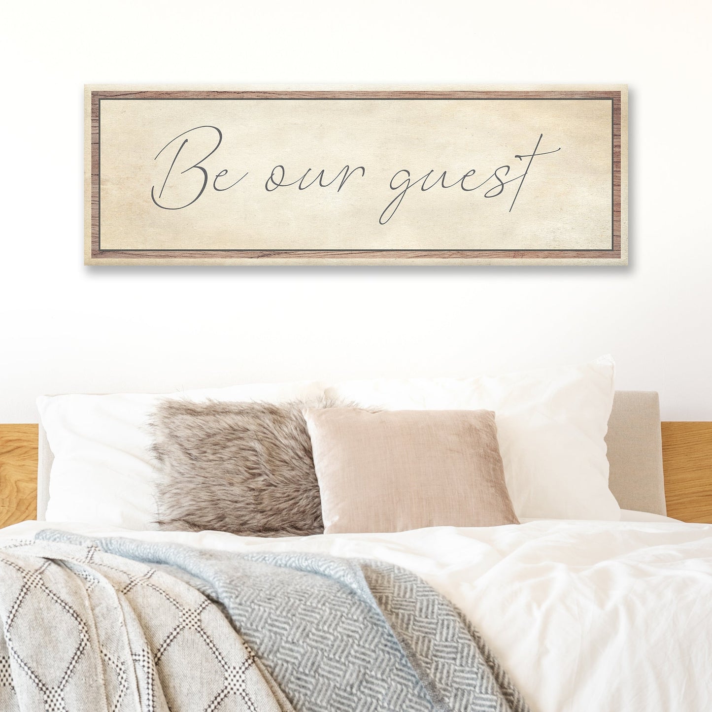 Be Our Guest Rustic Welcome Canvas Sign