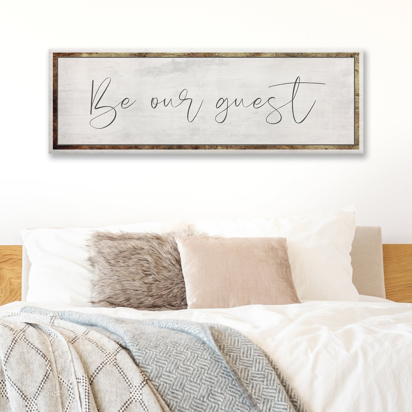 Be Our Guest Rustic Welcome Canvas Sign