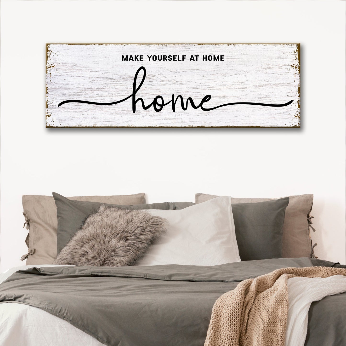 Make Yourself At Home Welcome Canvas Sign