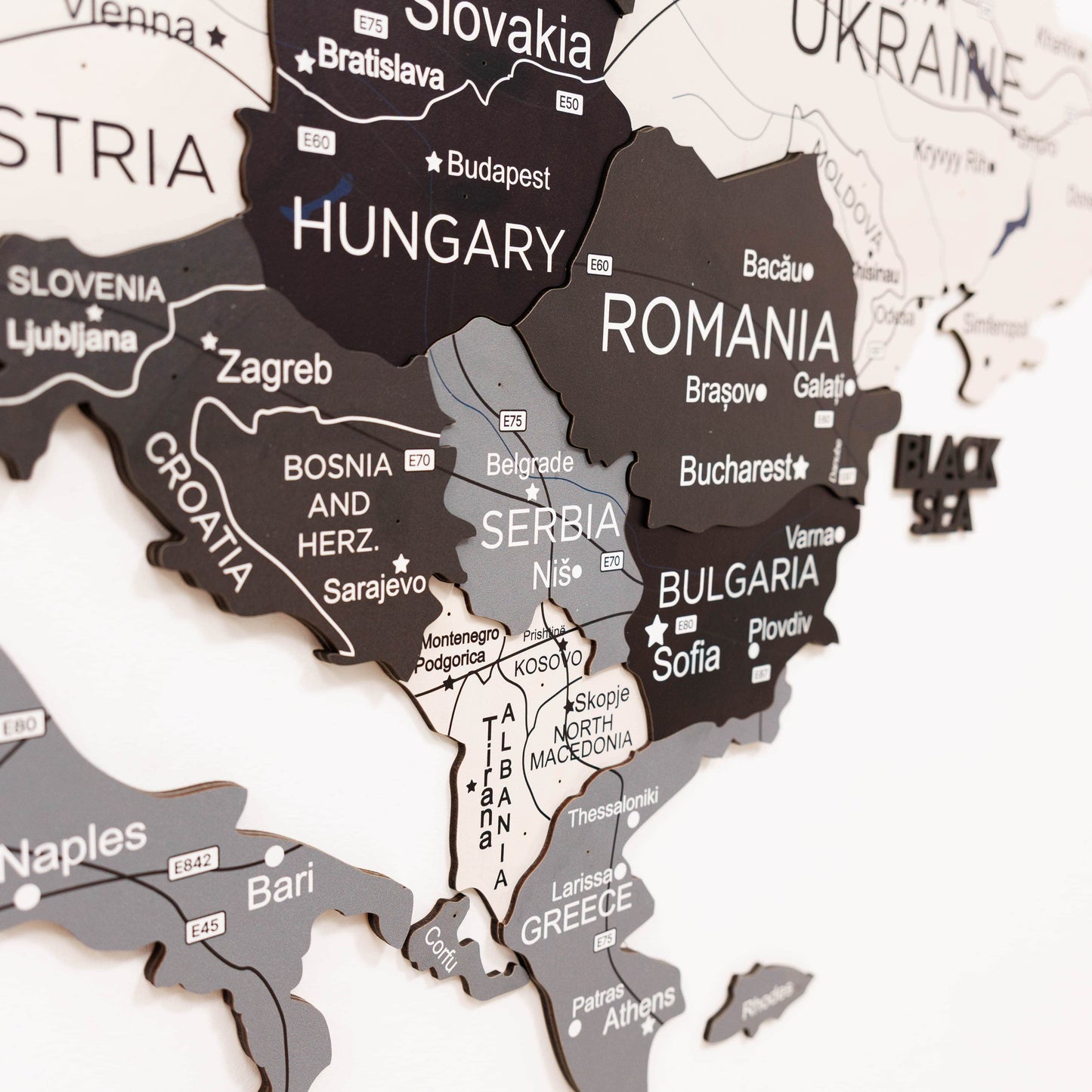 3D Wooden Europe Map Wall Art - Nordik