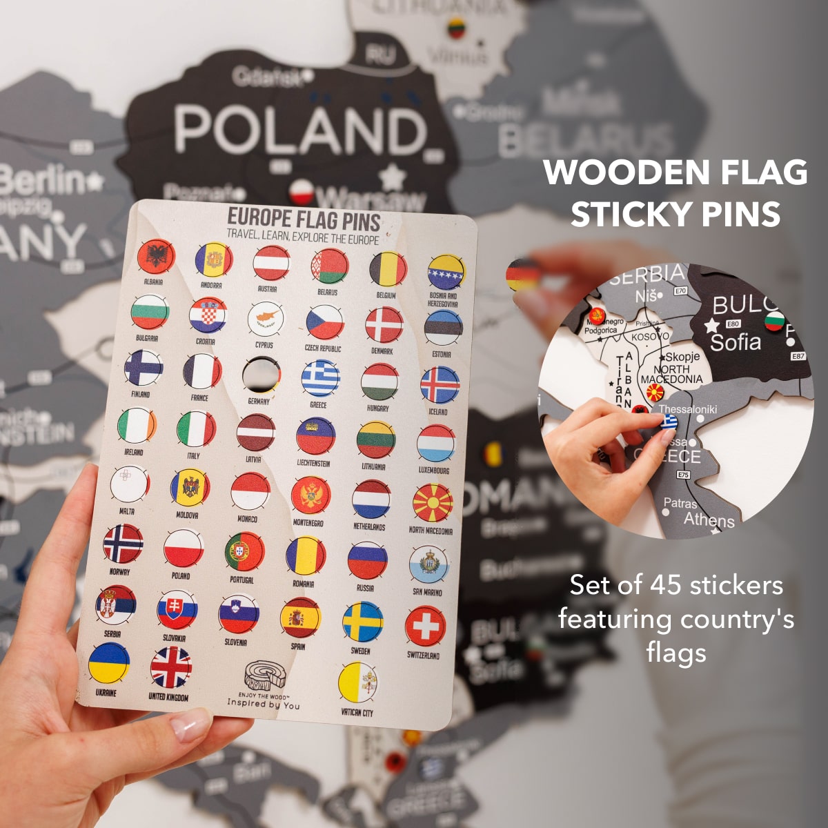 3D Wooden Europe Map Wall Art - Nordik