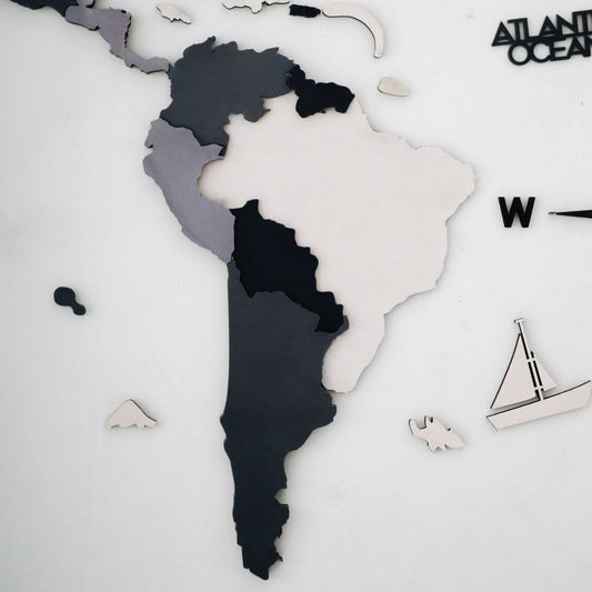 3D Wooden Luminous World Map Wall Art - Nordik