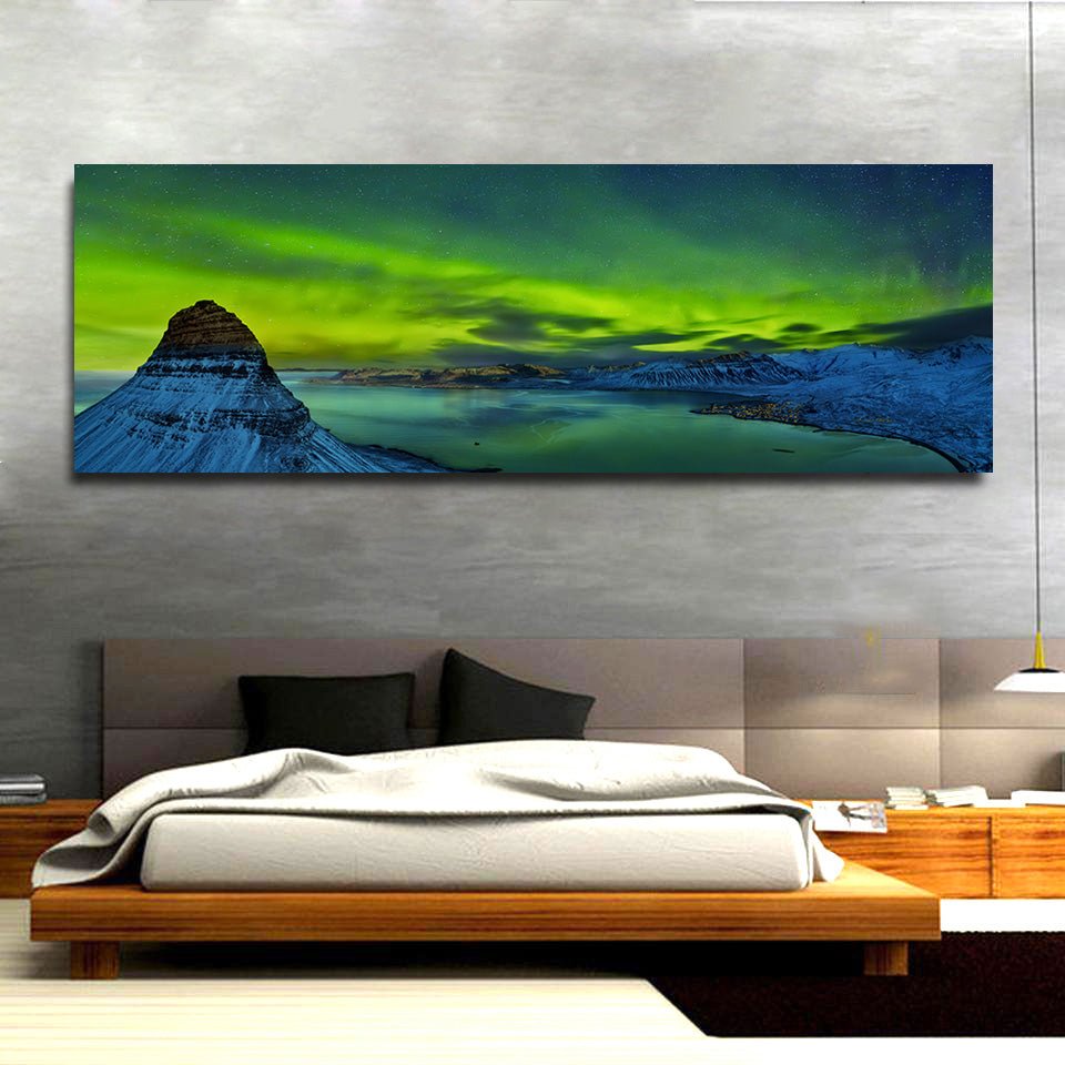 Northern Lights Aurora Borealis Iceland Canvas Wall Art