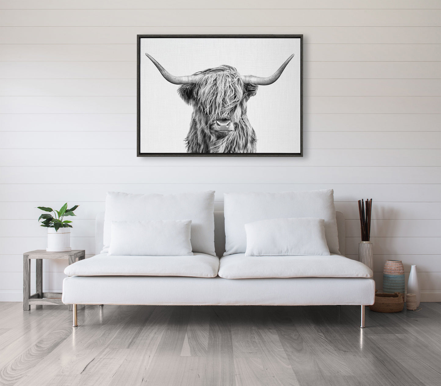 Highland Cow Framed Canvas Wall Art