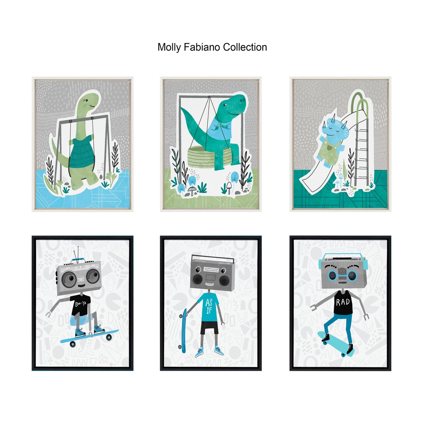 Sylvie Boom Box Boy 2 Framed Canvas by Molly Fabiano, Black 18x24