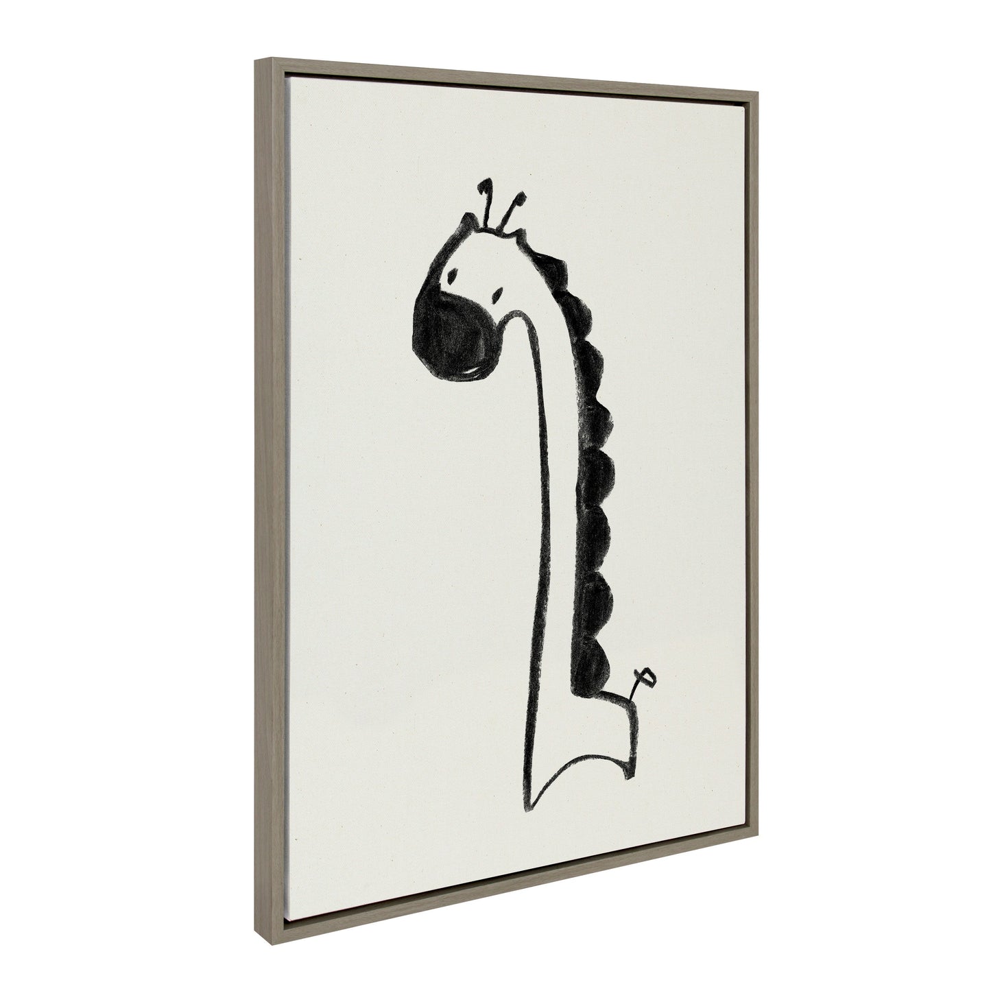Giraffe, Lion and Elephant Black and White Canvas Set