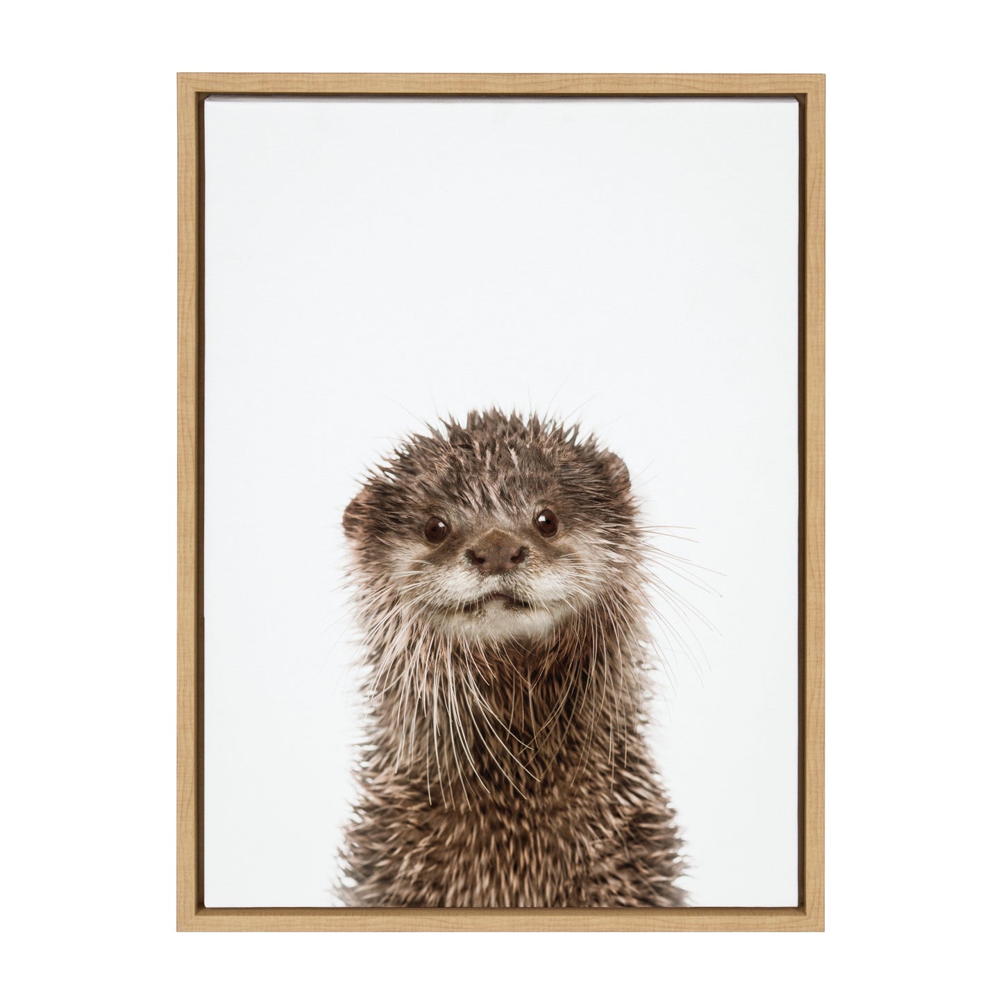 Otter Portrait Framed Canvas Wall Art, Nursery Decor