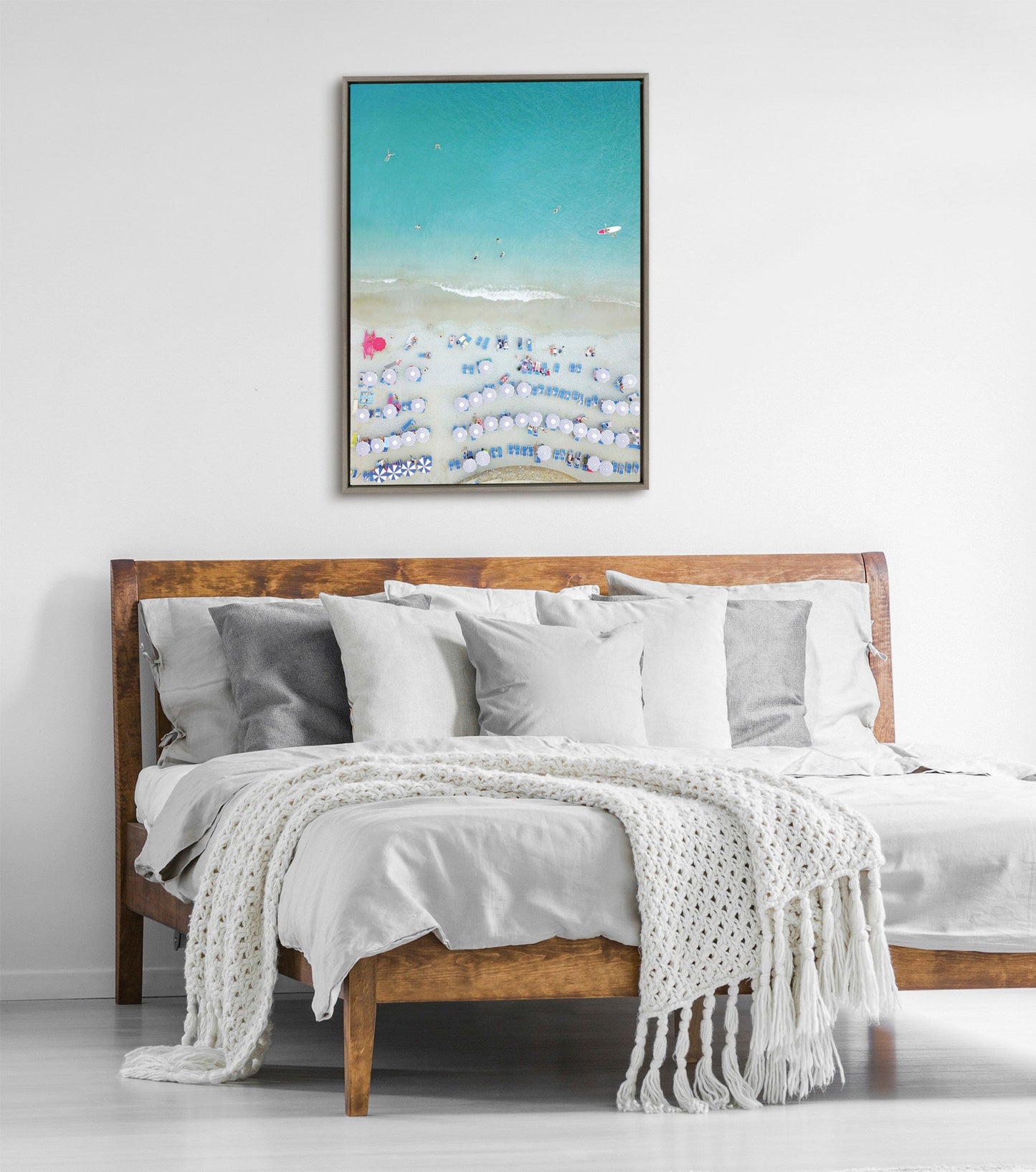 Coastal Swimmers Overhead Framed Canvas Wall Art