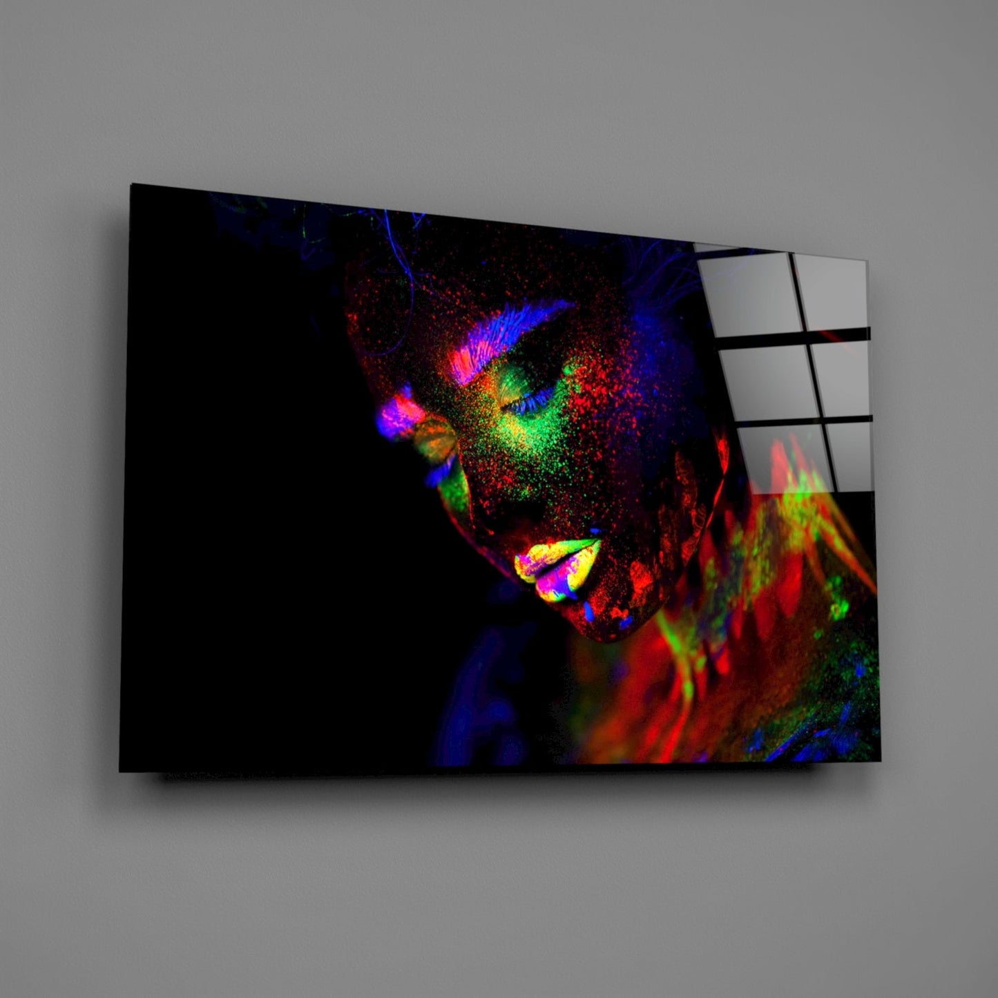 Neon Dust Portrait Glass Wall Art