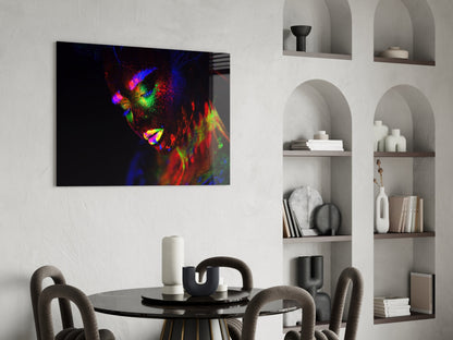 Neon Dust Portrait Glass Wall Art