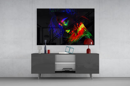 Fluorescent Fall Portrait Glass Wall Art